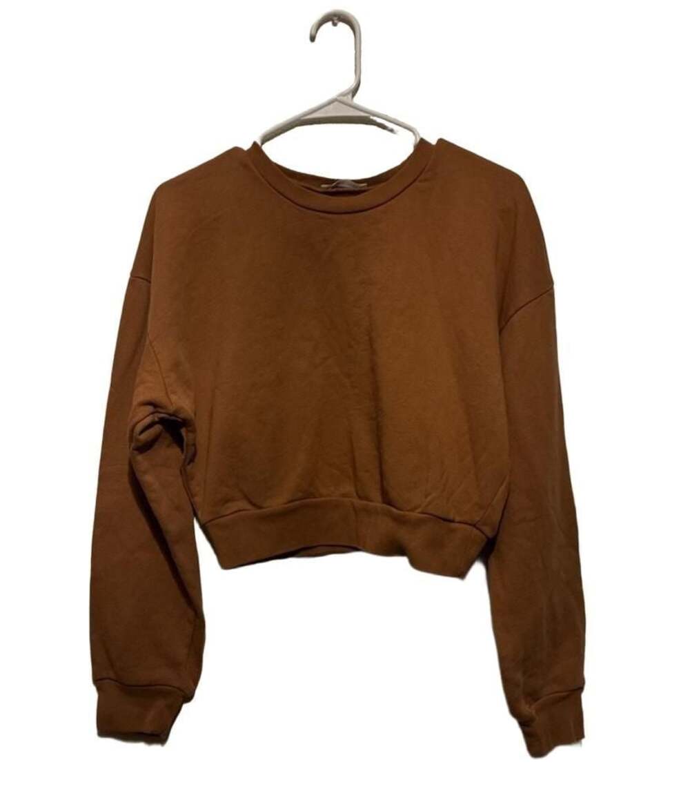 Reformation Jeans Brown Organic Cotton Cropped Crewneck Sweatshirt